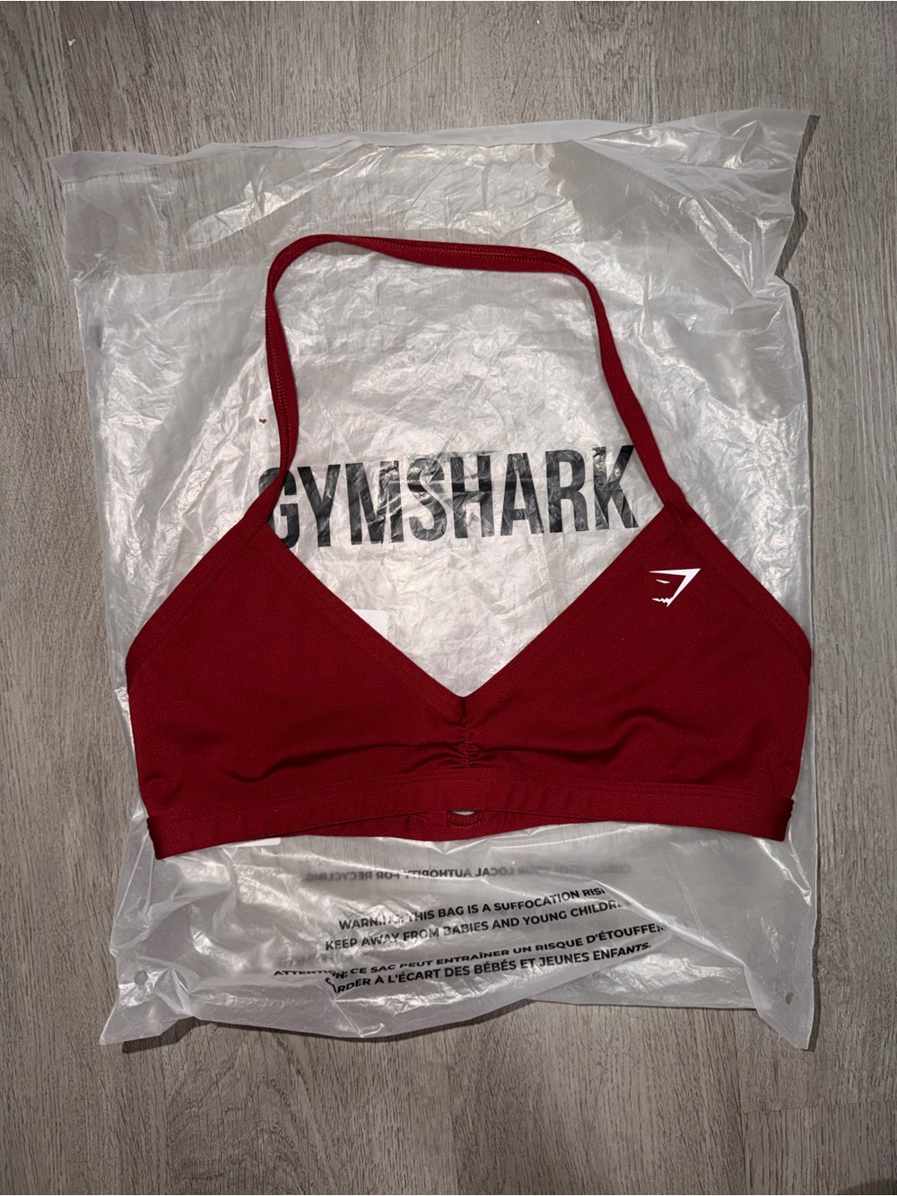 Gymshark Women's Burgundy V‑Neck Seamless Sports Bra